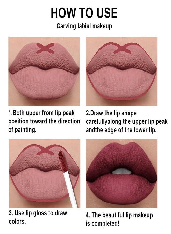 AMY'S DIARY 2Pcs Mauve Rose Matte Lip Liner and Lipstick Makeup Set, Mate Dusty Rose Lip Stain Lip Gloss Matt Liquid Lipstick 24H Long Lasting lapiz labiales mate 24 horas originales larga duracion (63#) - Image 5
