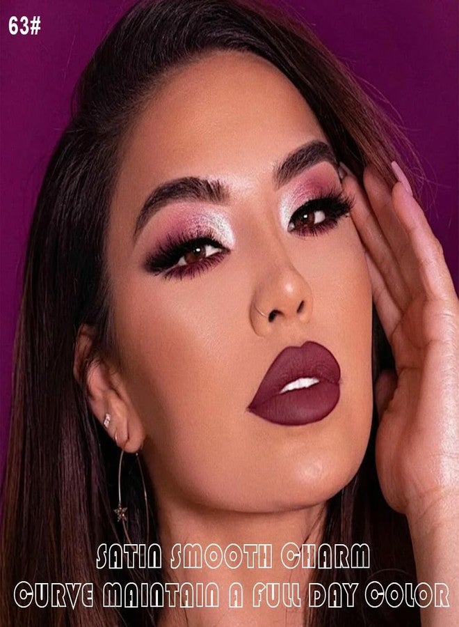AMY'S DIARY 2Pcs Mauve Rose Matte Lip Liner and Lipstick Makeup Set, Mate Dusty Rose Lip Stain Lip Gloss Matt Liquid Lipstick 24H Long Lasting lapiz labiales mate 24 horas originales larga duracion (63#) - Image 3