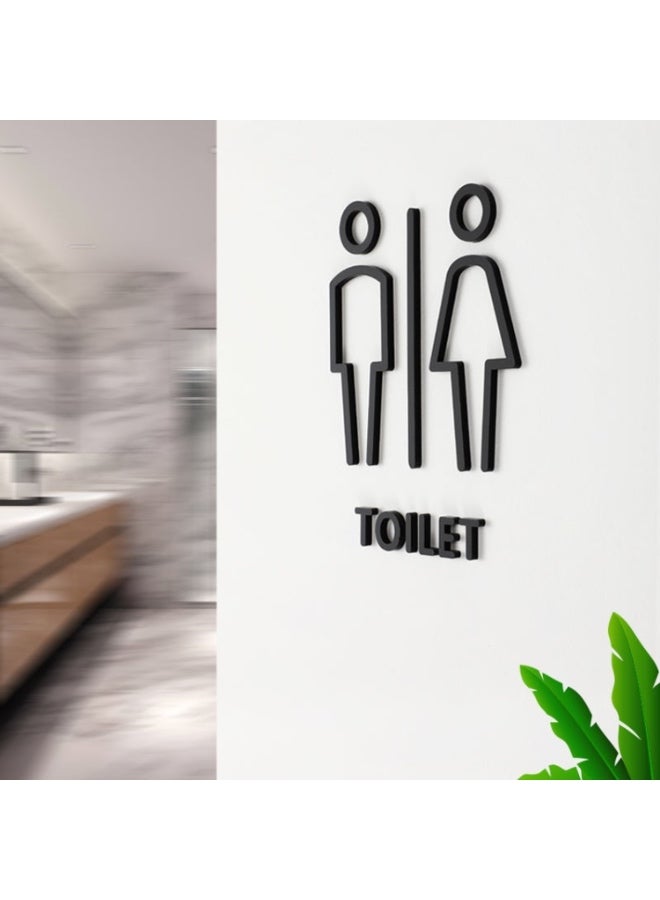 19 x 14cm Personalized Restroom Sign WC Sign Toilet Sign - Black Single Women - Image 4