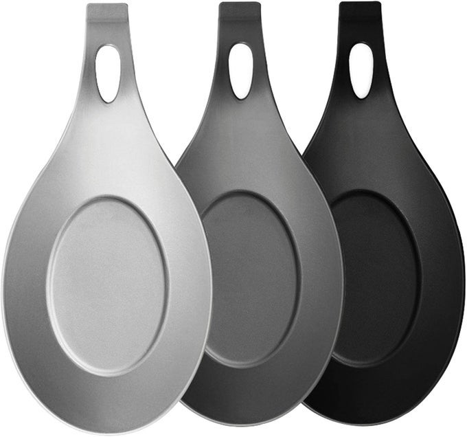 SILICONE SPOON REST 3 PCS HEAT RESISTANT LARGE HOLDER FOR STOVE TOP AND COUNTER GREAT FOR ALL KITCHEN UTENSILS