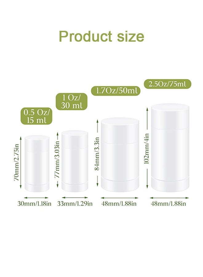 Quantum 4 Pcs Inverted Pour Empty Deodorant Stick Tubes - Refillable Solid Perfume Balm Containers - Twist Up Portable DIY Cosmetic Stick Jars for DIY Perfume Deodorant Lotion Stick Travel Cosmetic Packaging ( White) - Image 2