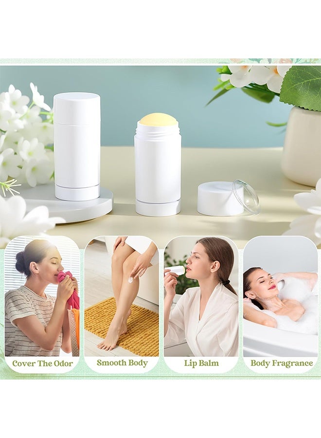 Quantum 4 Pcs Inverted Pour Empty Deodorant Stick Tubes - Refillable Solid Perfume Balm Containers - Twist Up Portable DIY Cosmetic Stick Jars for DIY Perfume Deodorant Lotion Stick Travel Cosmetic Packaging ( White) - Image 5