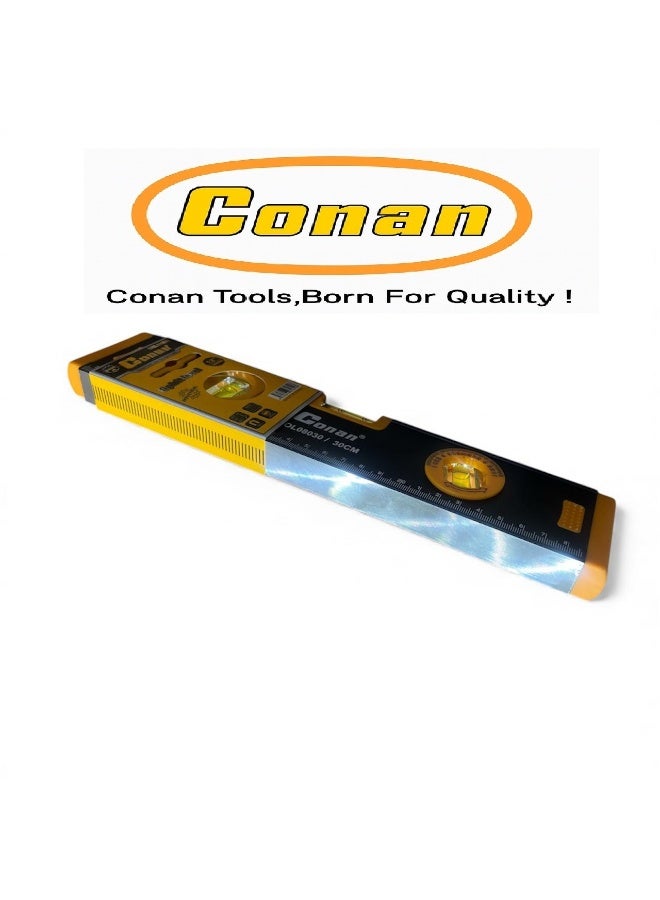 Conan Professional Spirit Level 30 cm (12 Inch) – Heavy-Duty Aluminum Body – Triple Vial Horizontal, Vertical & Angle Measurement – CM Scale Ruler – Model COL08030 - Image 4
