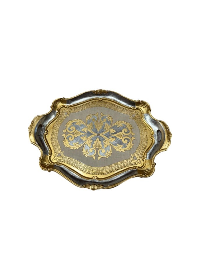 SEZZATINI BRANCACCI OVAL WOODEN TRAY WITH HANDLE 40X52CM, VL-215-5-3316 