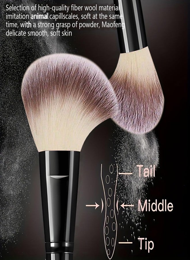 HGHDBT 72Pcs Black Makeup Brushes Set Professional with Case Premium Synthetic for Foundation Concealer Blush Eyeshadow Powder Contour Makeup Brush Kit Face Eye Make up Brushes & Tools - Image 2