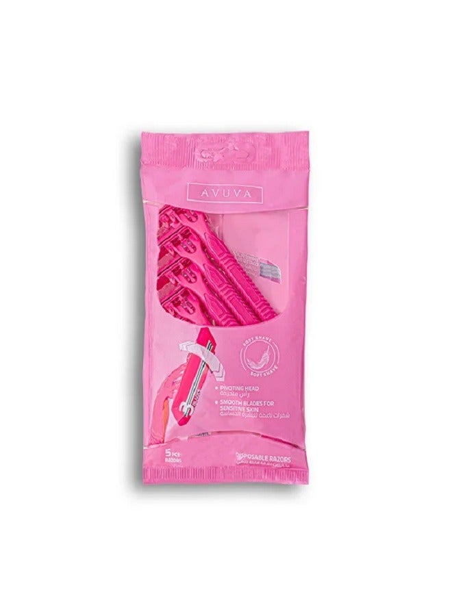 Avuva Feminine Economic Disposable Razor 5 piece - Image 1