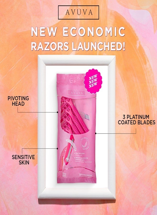 Avuva Feminine Economic Disposable Razor 5 piece - Image 2