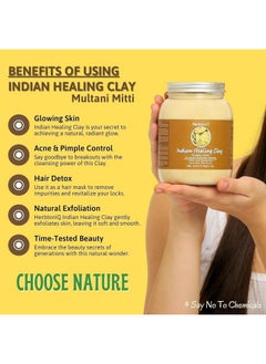 Herbtoniq Multani Mitti Powder And Organic Henna (Rajasthani) Combo Pack For Skin And Hair Care | For Hair Growth, Adds Shine, Covers Grey Hair | 2 Jars (600G Each)  - Image 2
