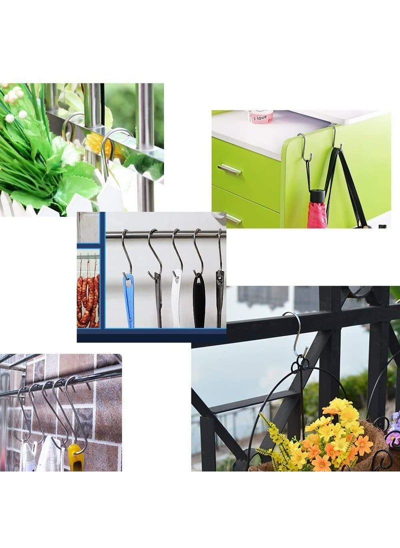 RARE-ZONE RAREZONE Heavy Duty Hooks Stainless Steel S Shaped Hanging Hangers Hooks for Kitchen Bathroom Bedroom and Office Pan Pot Coat Bag Plants Height 35 Inch Thickness 4 mm 12  - Image 5