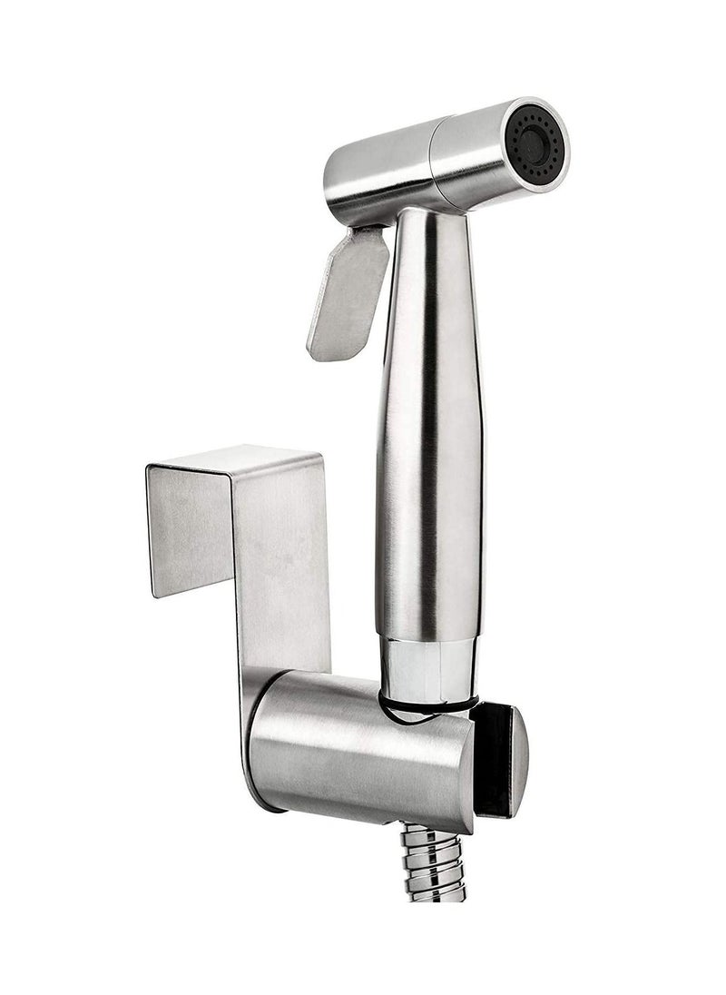 SKY-TOUCH - SKY-TOUCH Toilet Bidet Spray Gun Set, Shattaf Kit Handheld Self-Cleaning for Washroom and Bathroom, Toilet Water Sprayer, Silver - Image 1