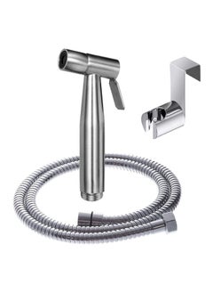 SKY-TOUCH Toilet Bidet Spray Gun Set, Shattaf Kit Handheld Self-Cleaning for Washroom and Bathroom, Toilet Water Sprayer, Silver