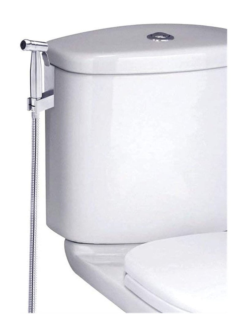 SKY-TOUCH - SKY-TOUCH Toilet Bidet Spray Gun Set, Shattaf Kit Handheld Self-Cleaning for Washroom and Bathroom, Toilet Water Sprayer, Silver - Image 1