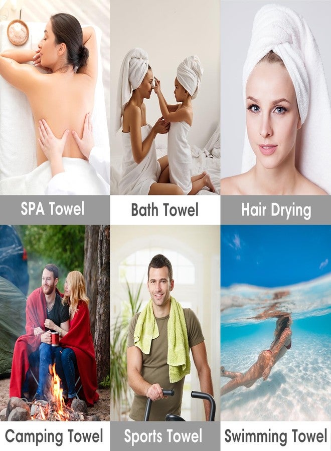 جي ام ال مناشف حمام JML، طقم مناشف حمام من الألياف الدقيقة، 6 قطع، 30 بوصة × 60 بوصة، مناشف ناعمة ماصة للجسم من الألياف الدقيقة، مناشف حمام من الألياف الدقيقة لا تبهت للبالغين، لون أزرق مخضر - Image 5