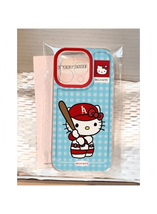 NIBEMINENT Cute Red Hat Baseball Kitty Protective TPU Case Cover For iPhone 17 Pro, Clear - Image 1