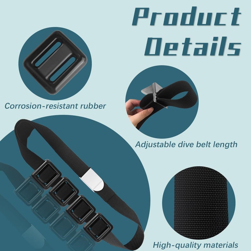 Quaocens 4 Pcs 1.1 lb Scuba Weight Belt,Diving Weight Belt with Metal Block Buckle Coated Dive Weights Nylon Dive Belt Suitable for Free Diving - Image 3