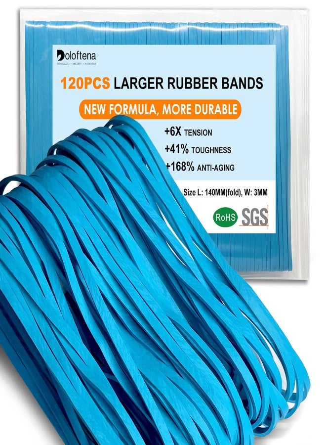 Doloftena 120pcs of large rubber bands, long and sturdy bulk elastics, upgrade strong elastics, big elastic advantage for school, home, kitchen, office supplies, la - Image 1