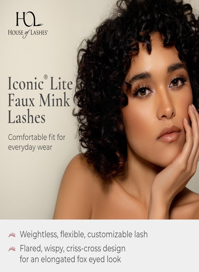 House of Lashes Iconic Lite False Eyelashes - Comfortable Fake lashes for Bold Daring Look, Easy and Reusable Faux Mink Lashes for All Eye Shapes - Image 2