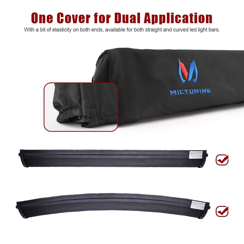 MICTUNING 22 inches Universal Straight and Curved LED Light Bar Cover - Water-Resistant, Windproof, Dustproof, Snowproof Scratch-Proof Protective Sleeve - Image 4