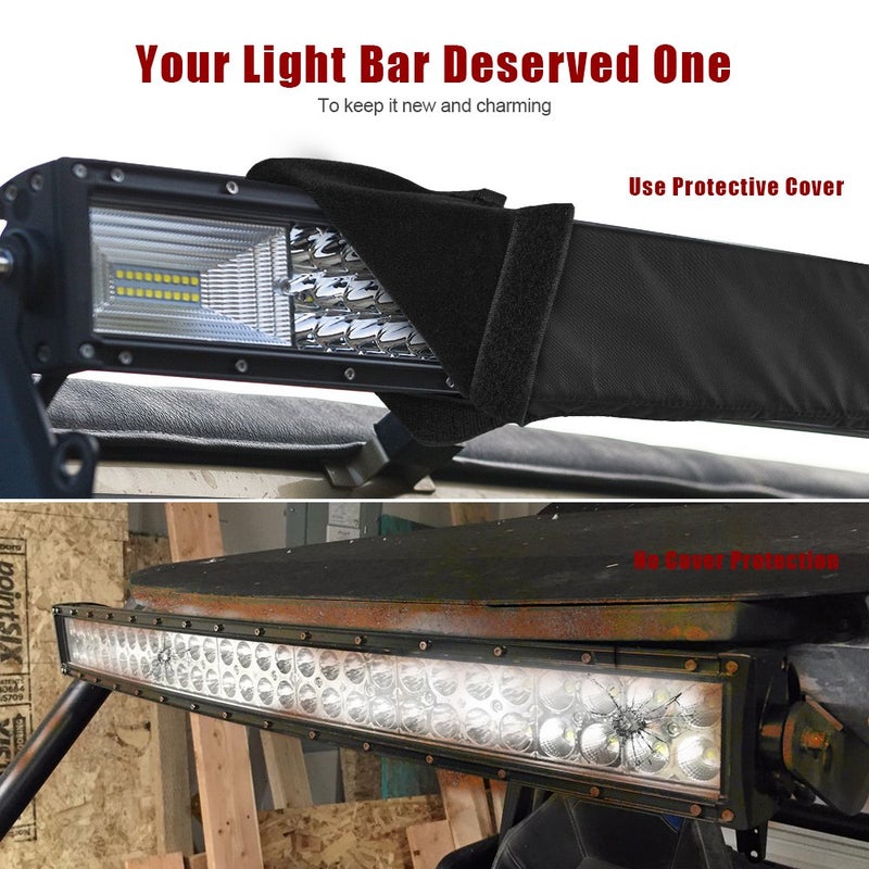 MICTUNING 22 inches Universal Straight and Curved LED Light Bar Cover - Water-Resistant, Windproof, Dustproof, Snowproof Scratch-Proof Protective Sleeve - Image 5