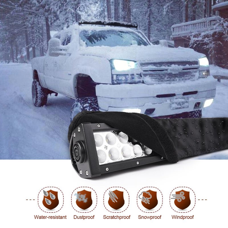 MICTUNING 22 inches Universal Straight and Curved LED Light Bar Cover - Water-Resistant, Windproof, Dustproof, Snowproof Scratch-Proof Protective Sleeve - Image 3