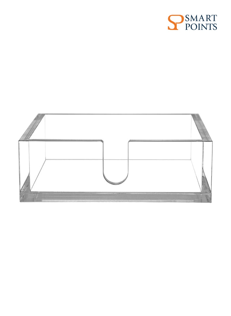 SMARTPOINTS Acrylic Lunch Napkin Holder,Table Top Decorative Napkin Tray for Dining Table and Kitchen,Clear Luncheon Napkin Holder Tissue Dispenser, Horizontal Display,7.1 x 7.1 x 2.6 inches  - Image 2