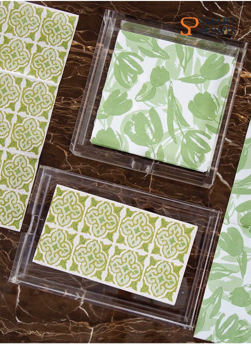 SMARTPOINTS Acrylic Lunch Napkin Holder,Table Top Decorative Napkin Tray for Dining Table and Kitchen,Clear Luncheon Napkin Holder Tissue Dispenser, Horizontal Display,7.1 x 7.1 x 2.6 inches  - Image 5