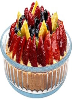 SIMAX Simax glass fluted cake dish: shallow - heat, cold and shock proof - made in europe - 11-inch 