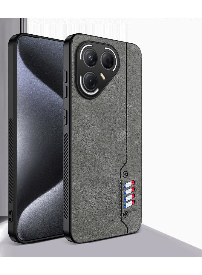 general Leather Case for Tecno Pova 7 Ultra, Soft Ultra Thin Retro Cover with Camera Protection Anti Fall Cover - Image 1