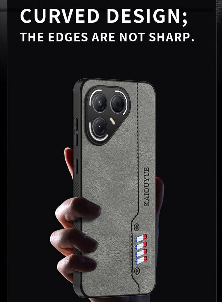 general Leather Case for Tecno Pova 7 Ultra, Soft Ultra Thin Retro Cover with Camera Protection Anti Fall Cover - Image 4