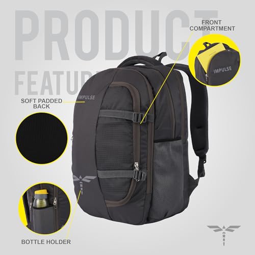 Impulse IMP Omega 35L Laptop Backpack/Office Bag/School Bag/College Bag/Business Bag/Travel Backpack Water Resistant Fits Up to 16 Inch Laptop with 1 Year Warranty (Grey) - Image 3