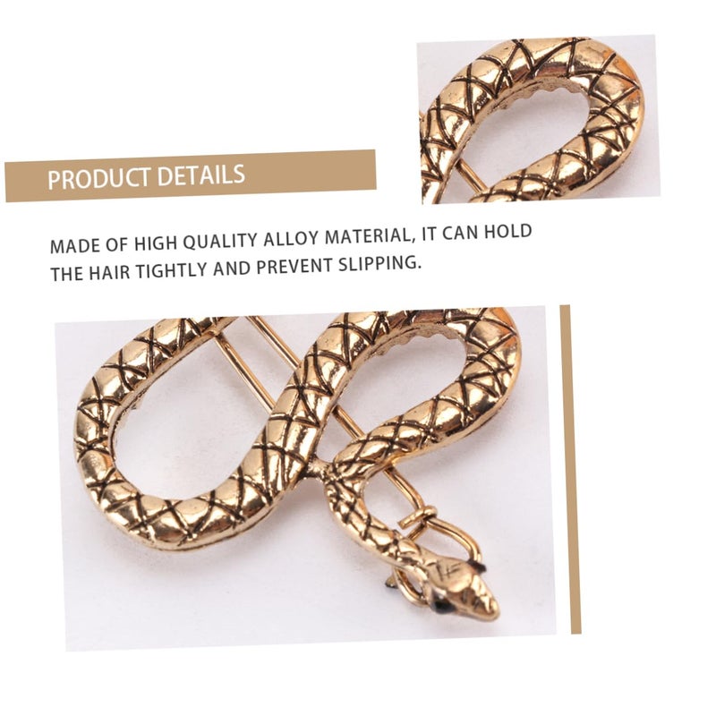 Veemoon 6Pcs Snake Hairpins Vintage Gold Metal Hair Clips for Women Stylish Hair Accessories for Various Occasions Durable and Easy to Use Unique Snake Design Hairpins - Image 5