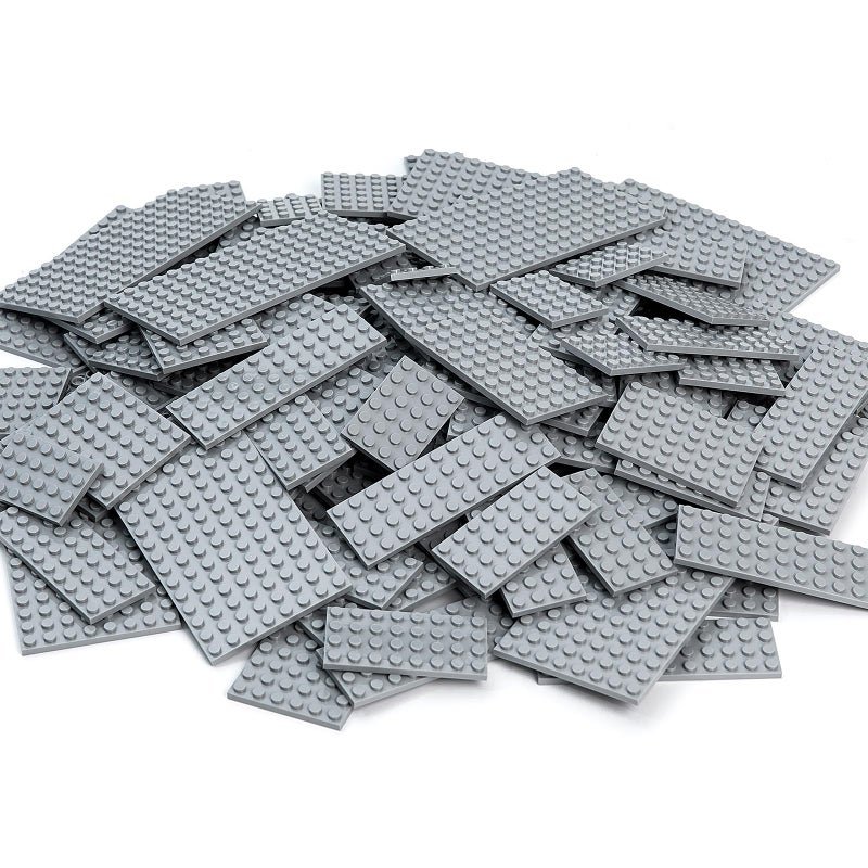 MANNIDOO 110 Pieces Classic Building Plates, 11 Sizes Small Baseplates Multipacks - Compatible with All Major Brands Pieces, Flat Platform Base for Moc Building, Light Grey - Image 1