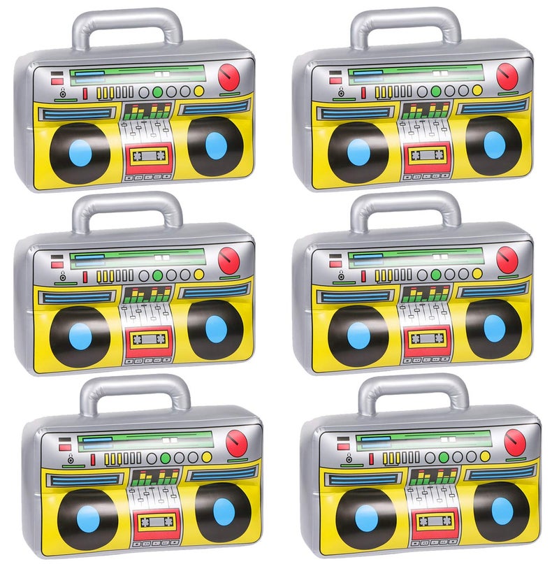 JOLLYSTYLE 6 PCS Inflatable Boombox 80s 90s Party Supplies Decorations Inflatable Boom Rappers Hip Hop BBoys Costume Accessories 165 Inches - Image 3