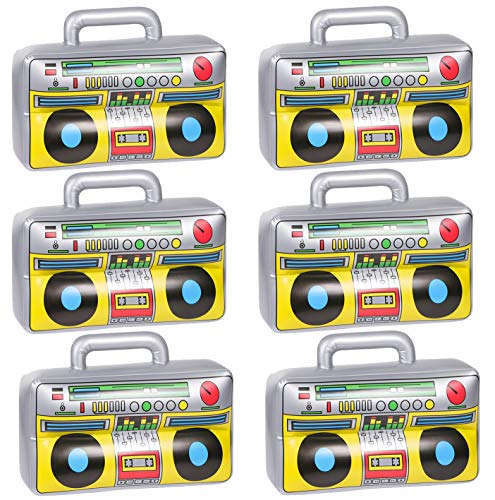 JOLLYSTYLE 6 PCS Inflatable Boombox 80s 90s Party Supplies Decorations Inflatable Boom Rappers Hip Hop BBoys Costume Accessories 165 Inches - Image 1