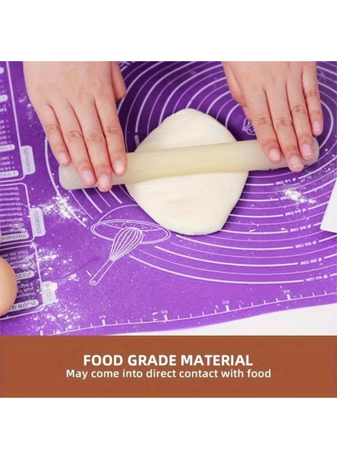 Purple Foldable Silicone Dough Mat For Baking Pizza Cake Pastry Making - Image 5