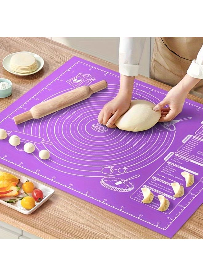 Purple Foldable Silicone Dough Mat For Baking Pizza Cake Pastry Making - Image 2