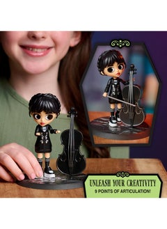Just Play Wednesday Deluxe 6-Inch Articulated Figure, 11-Pieces, Interchangeable Face Plates And Fashion, Customizable Collectible Figurine, Kids Toys For Ages 3 Up  - Image 3