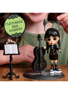 Just Play Wednesday Deluxe 6-Inch Articulated Figure, 11-Pieces, Interchangeable Face Plates And Fashion, Customizable Collectible Figurine, Kids Toys For Ages 3 Up  - Image 4