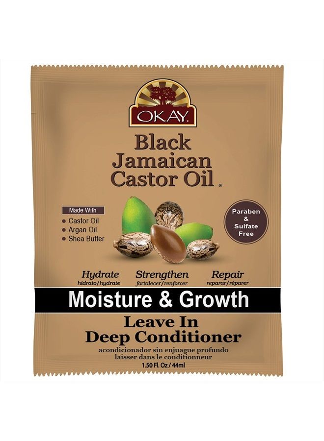 OKAY - Black Jamaican Castor Oil Leave-In Conditioner - All Hair Types/Textures - Repair, Moisturize, Grow Healthy Hair - with Argan Oil, Shea Butter - Free of Parabens, Silicones, Sulfates - 1.5 oz - Image 1