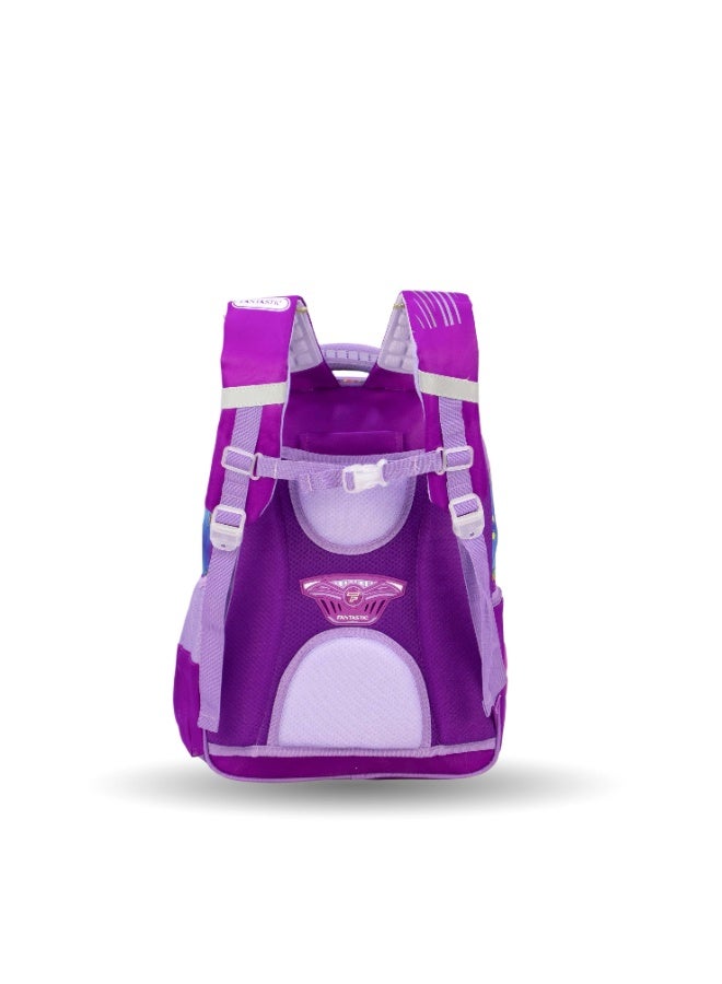 Fantastic QY011 Fantastic School Backpack, Cartoon Design, 3 Compartments, 16 Inch, Purple, Water Resistant - Image 2