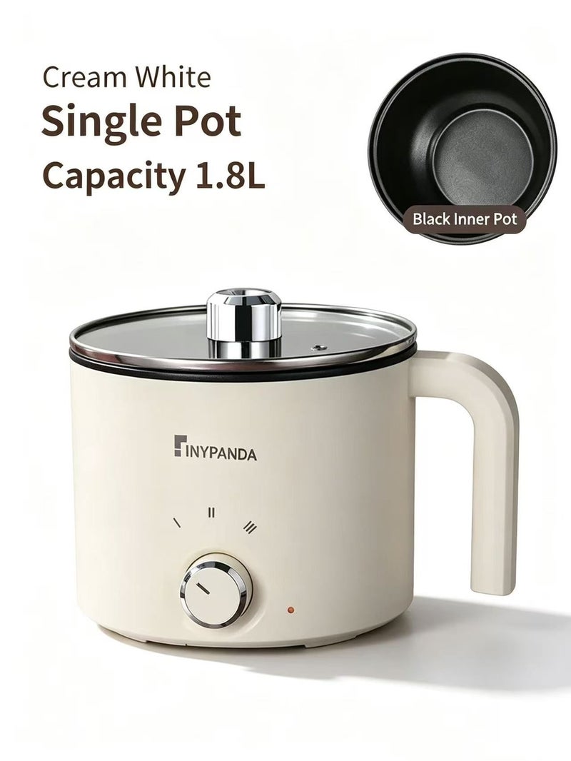 Tiny Panda Multi-Function Electric Mini Pot - 1.8L Compact Cooker for Steaming, Frying, Boiling & Hot Pot |  1-2 Person Use - Image 1