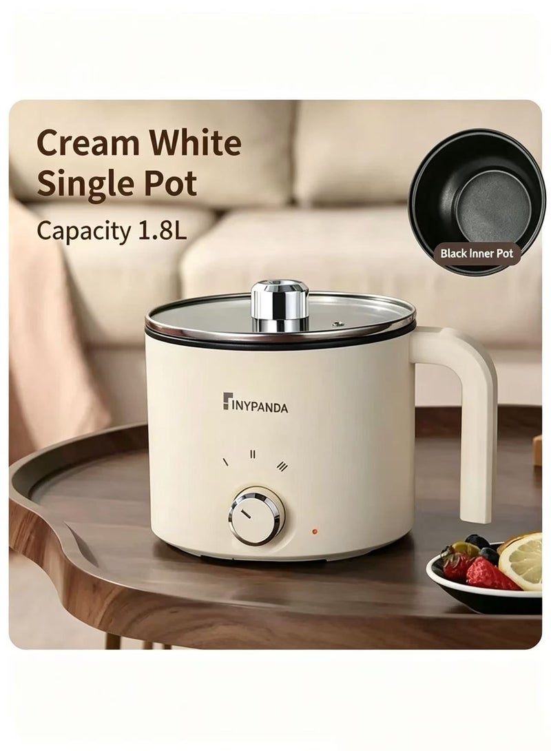 Tiny Panda Multi-Function Electric Mini Pot - 1.8L Compact Cooker for Steaming, Frying, Boiling & Hot Pot |  1-2 Person Use - Image 3
