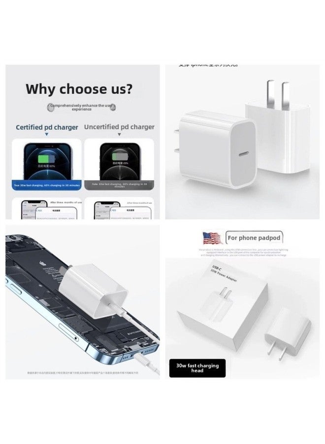 Official PD30W Fast Charging Is Suitable For Flash Charging Of Apple IPhone14/13/12/11Pro/XS Mobile Phone Data Cable-Color:Pd30w Fast Charging 86% In 30 Minutes_apple Special Fast Charging Head Single Head  - Image 1