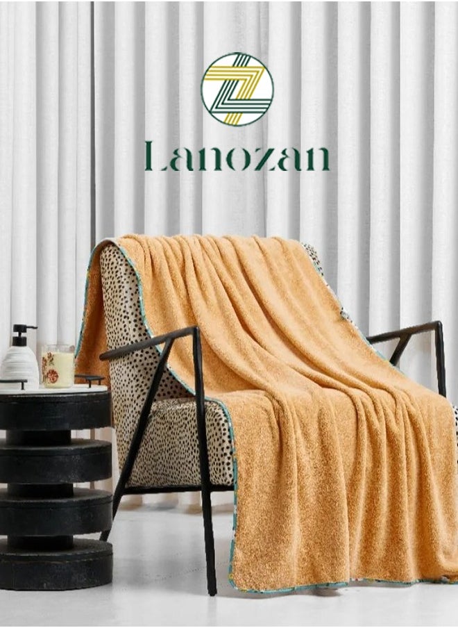 lanozan Large Bath Towel Size 180*90*3cm Beige  - Image 1