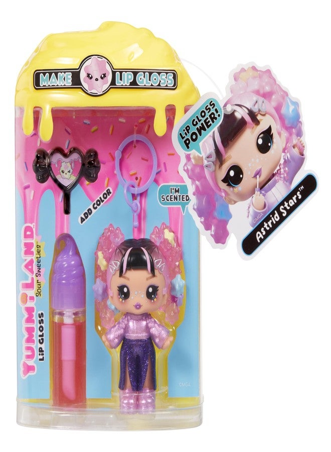 Yummiland Lip Gloss Doll: Sour Sweeties - Astrid Stars Includes DIY Lip Gloss + Removable Keychain, Cosmetic Play, Collectible, Ages 4+ - Image 5