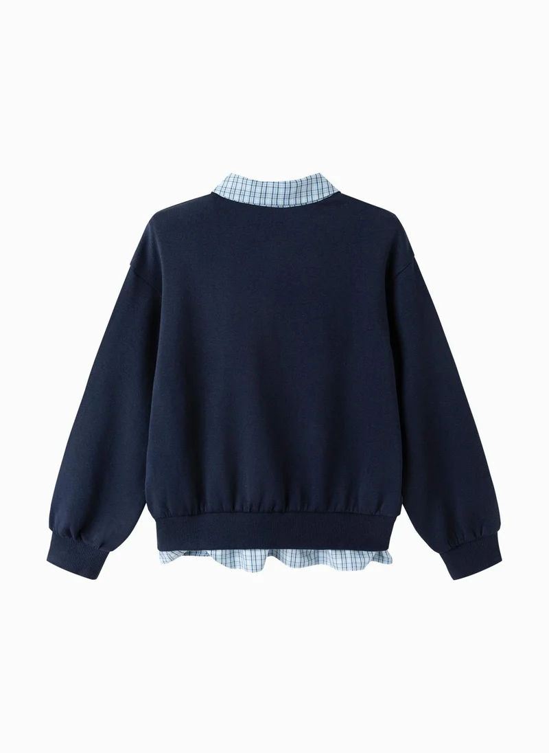 Balabala Kids Girls Lapel Sweatshirt