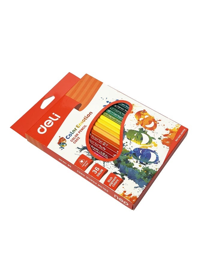 Deli Triangle Soft Basswood Colored Pencil -Rich 36 Color - Image 2