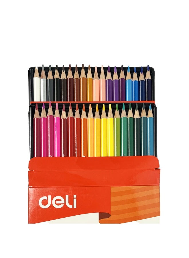 Deli Triangle Soft Basswood Colored Pencil -Rich 36 Color - Image 4