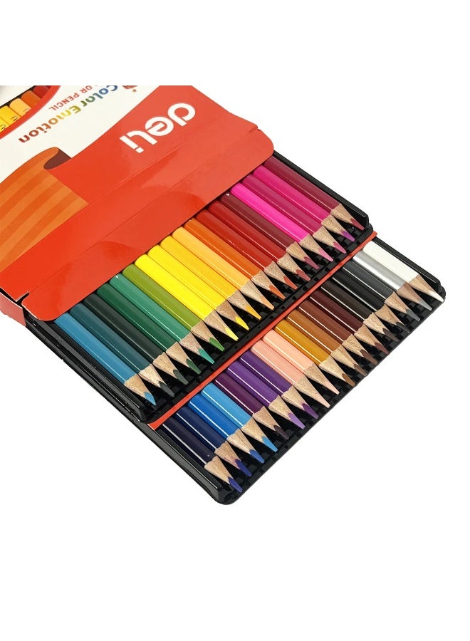 Deli Triangle Soft Basswood Colored Pencil -Rich 36 Color - Image 3