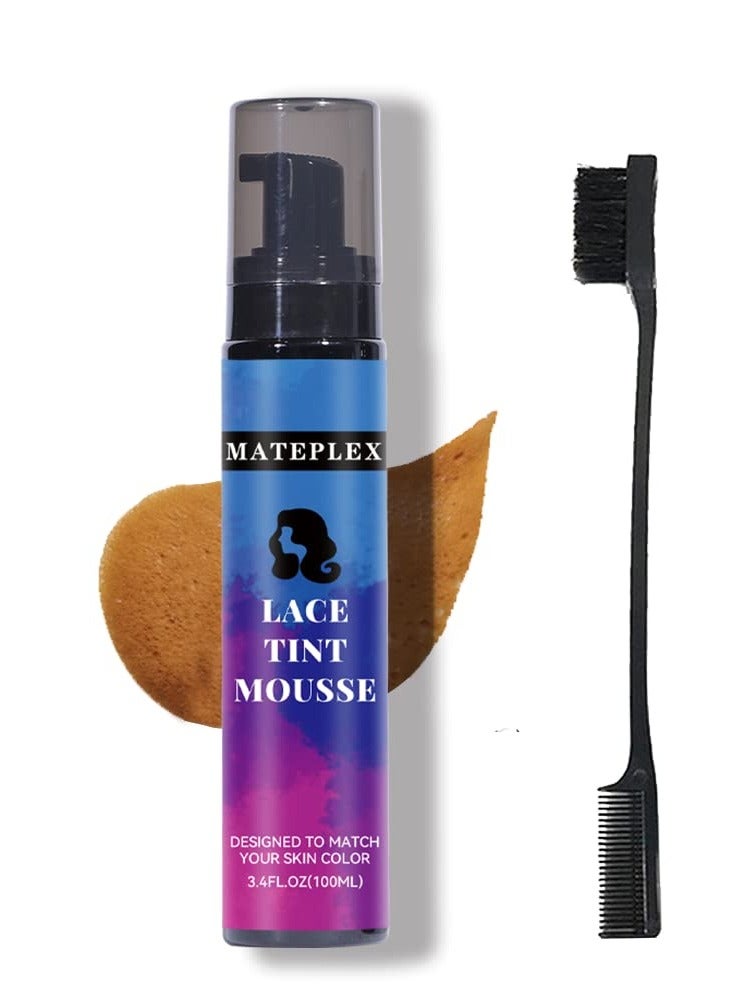 MATEPLEX Lace Tint Mousse for Lace Wig Grids, Tinting Foam, Melting Hair Mousse for Your Lace Hair Wig and All Hair Types (Light Brown) - Image 1